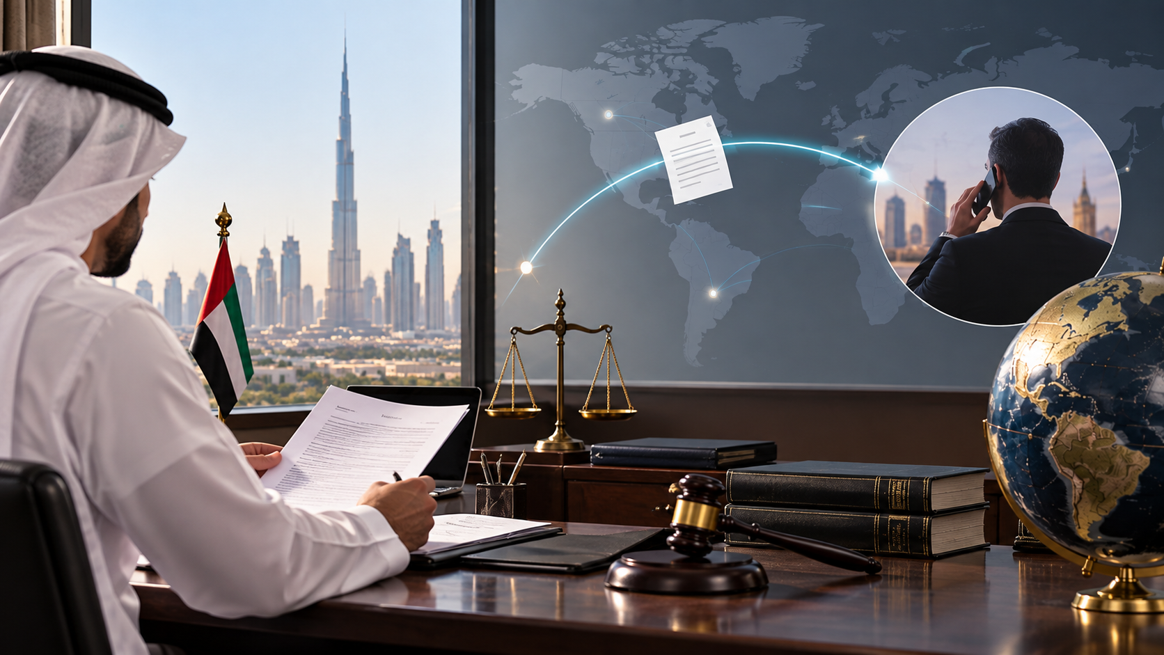 رفع دعوى على شخص خارج الإمارات